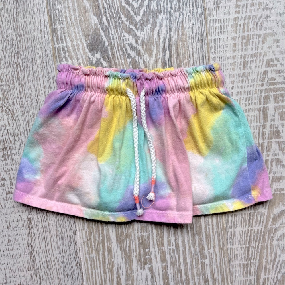 Cat & Jack Girl's Pink and Blue Tie-Dye Skort With Drawstring - Size 2T